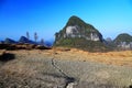 Karst landform and farmland in Nangang Millennium Yao Village Royalty Free Stock Photo