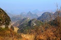 Karst landform and farmland in Nangang Millennium Yao Village Royalty Free Stock Photo