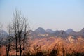 Karst landform and farmland in Nangang Millennium Yao Village Royalty Free Stock Photo