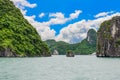 Karst landforms in the sea, the world natural heritage - halong bay Royalty Free Stock Photo