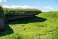 Karst limestone formations in estonia, near tallinn city. soil erosion and holes at the surface at kostivere area Royalty Free Stock Photo