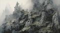 Karst: A Monochromatic Chaos - Alan Lee\'s Close View Painting
