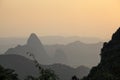 Karst mountain landscape at dusk