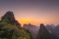 Karst mountain landscape on the Li River in Xingping, Guangxi Province, China