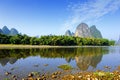 Karst mountain landscape in Yangshuo Guilin, Royalty Free Stock Photo