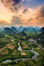 Karst Mountains near Guilin, China Royalty Free Stock Photo