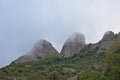 Misty mountain landscape in Montserrat