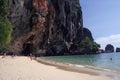 karst rock formation railay beach krabi thailand