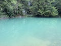 Karst spring of the river Kupa or natural monument source of the river Kupa in the region of Gorski kotar - Razloge, Croatia Royalty Free Stock Photo