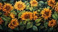 Karst Of Sunflowers: A Detailed And Beautiful Painting Inspired By Kelly Vivanco