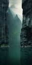 Mysterious Waterway Amidst Thigh High Cliffs - Uhd Image