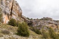 Karstic cliffs and grey sky Royalty Free Stock Photo