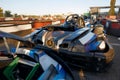 Kart car for carting with no people at open air training track