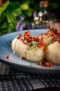 Kartacze - potato dumplings stuffed with minced meat Royalty Free Stock Photo