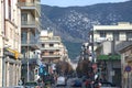 1-24-2021, Kartali Street in the city of Volos, Greece Royalty Free Stock Photo