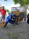 Kartasura Central Java Indonesia March 10, 2022. bird traders are selling on the roadside