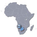 Africa map with Botswana