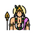 kartikeya god indian color icon vector illustration Royalty Free Stock Photo