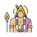 kartikeya god indian color icon vector illustration Royalty Free Stock Photo