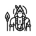 kartikeya god indian line icon vector illustration Royalty Free Stock Photo