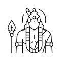 kartikeya god indian line icon vector illustration Royalty Free Stock Photo