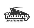 Karting club or kart races championship track vector template icon Royalty Free Stock Photo