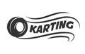 Karting club or kart races motor tire vector template icon