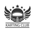 Karting club or kart races racer helmet vector template icon Royalty Free Stock Photo