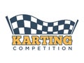 Karting club or kart races sport competition vector template icon Royalty Free Stock Photo