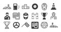 Karting line icons set. Speed racing signs. Vector illustration. Royalty Free Stock Photo