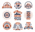 Karting Motor Race Logo Emblem Set