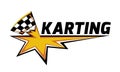 Karting race logo, emblem element. Vector illustration