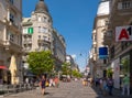 Kartner Strasse, a popular shopping street in central Vienna, Austria