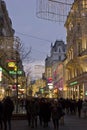 Kartner street in Vienna at winter time Royalty Free Stock Photo