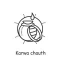 Karwa chauth line icon. Editable illustration