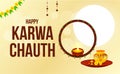 Karwa Chauth with nice and creative design illustration