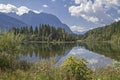 Karwendel mountains with Isar reservoir Royalty Free Stock Photo