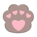 Dog Paw Love with a heart-shaped frame of dog tracks and trails. Royalty Free Stock Photo