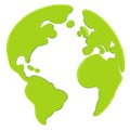 Globe planet Earth icon illustration isolated on background Save green planet concept. Royalty Free Stock Photo