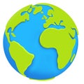 Globe planet Earth icon illustration isolated on background Save green planet concept. Royalty Free Stock Photo