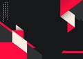Minimalist red and dark grey geometric origami style background. Royalty Free Stock Photo