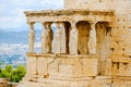 Karyatides statues, Erehtheio, on the Acropolis in Athens