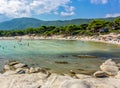 Karydi beach in Vourvourou, Sithonia peninsula, Chalkidiki, Greece Royalty Free Stock Photo