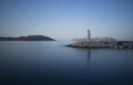 Kas, Turkey. Lighthouse and Port. Dawn. Kastellorizo Royalty Free Stock Photo