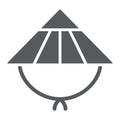 Kasa glyph icon, asian and cap, japanese hat sign, vector graphics, a solid pattern on a white background. Royalty Free Stock Photo