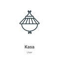 Kasa outline vector icon. Thin line black kasa icon, flat vector simple element illustration from editable user concept isolated