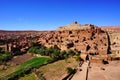 Kasbah Ait Benhaddou in Morocco, traditional berber clay ksar - fortified city, beautiful and must see historical heritage