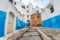Kasbah des Oudaias blue stairs in Rabat, Morocco Royalty Free Stock Photo