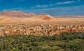 Kasbah town and oasis in atlas mountains,morocco Royalty Free Stock Photo