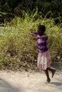 Unidentified Diola girl dances in Kaschouane village. Diolas ar